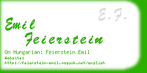 emil feierstein business card